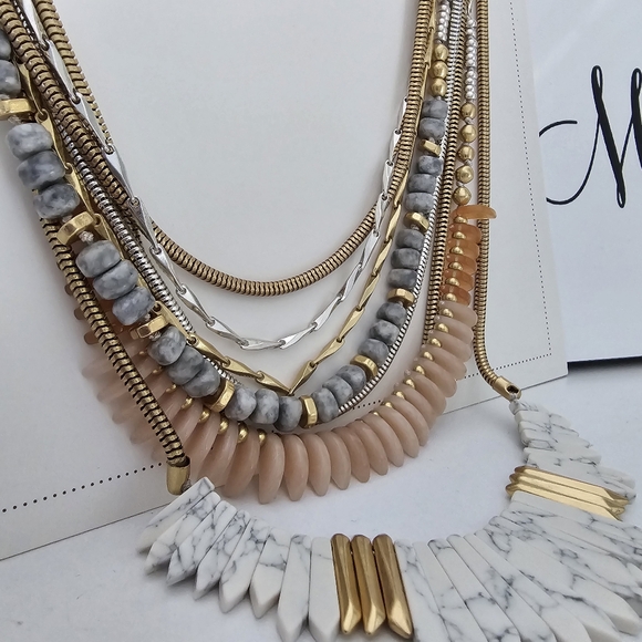 New in original box Stella & Dot Ezra statement necklace - Picture 1 of 14